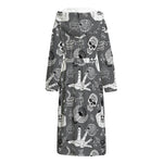 Gothic Wicca Curse Print Hooded Bathrobe