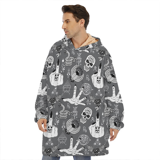 Gothic Wicca Curse Print Hoodie Blanket
