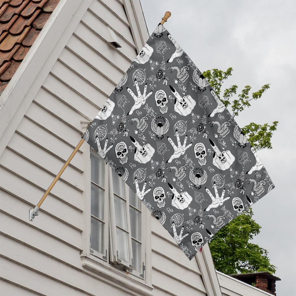 Gothic Wicca Curse Print House Flag