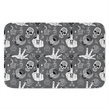 Gothic Wicca Curse Print Indoor Door Mat
