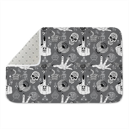 Gothic Wicca Curse Print Indoor Door Mat