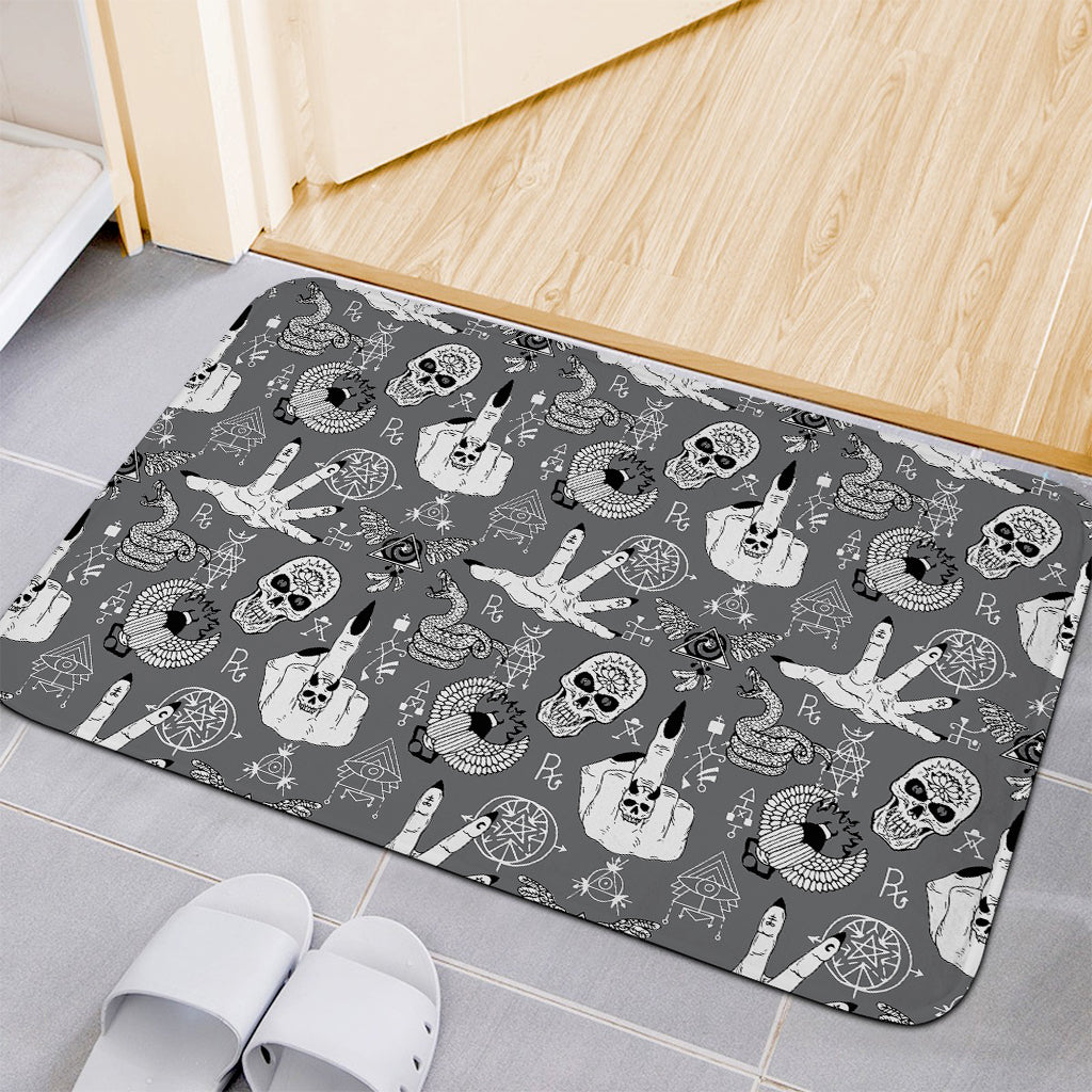 Gothic Wicca Curse Print Indoor Door Mat