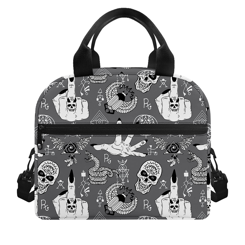 Gothic Wicca Curse Print Insulated Lunch Bag