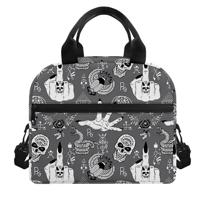 Gothic Wicca Curse Print Insulated Lunch Bag