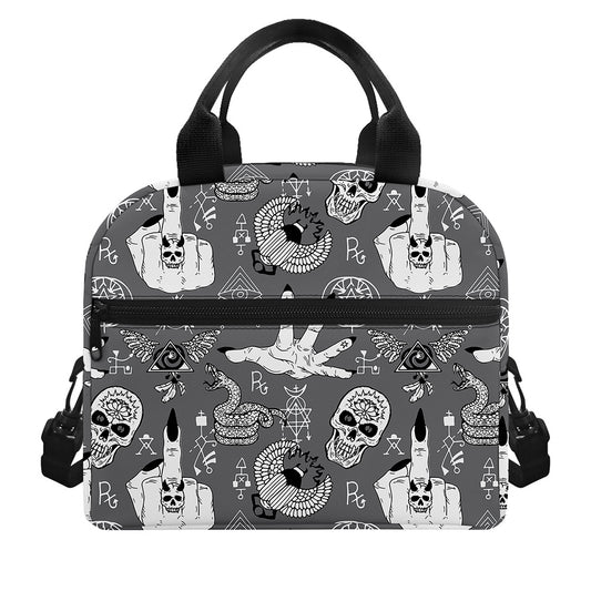 Gothic Wicca Curse Print Insulated Lunch Bag