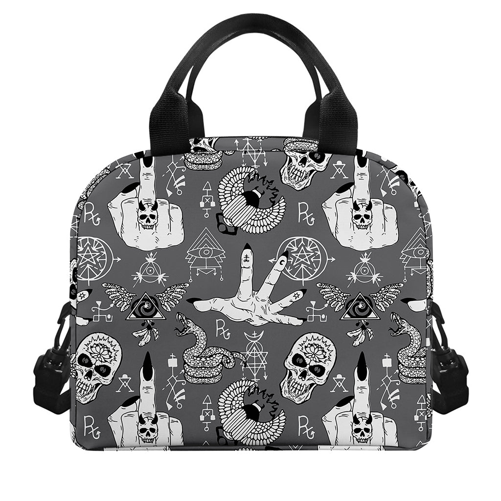 Gothic Wicca Curse Print Insulated Lunch Bag