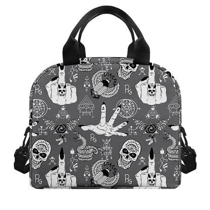 Gothic Wicca Curse Print Insulated Lunch Bag