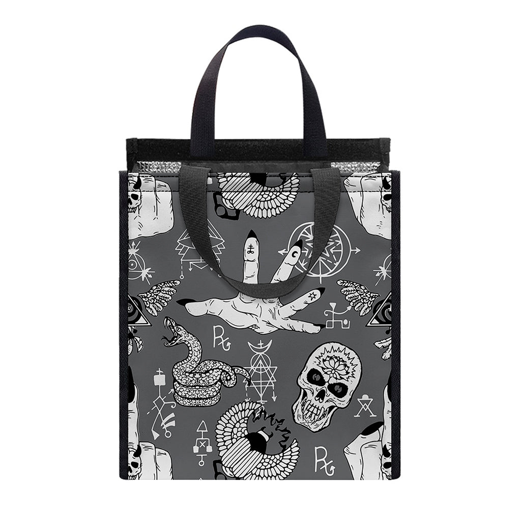 Gothic Wicca Curse Print Insulated Lunch Tote