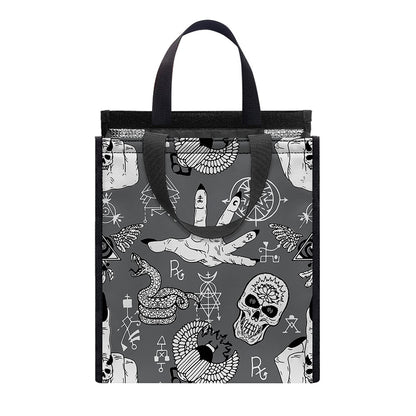 Gothic Wicca Curse Print Insulated Lunch Tote