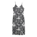 Gothic Wicca Curse Print Jersey Midi Cami Dress