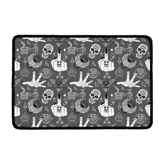 Gothic Wicca Curse Print Kitchen Mat