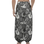 Gothic Wicca Curse Print Lantern Pants