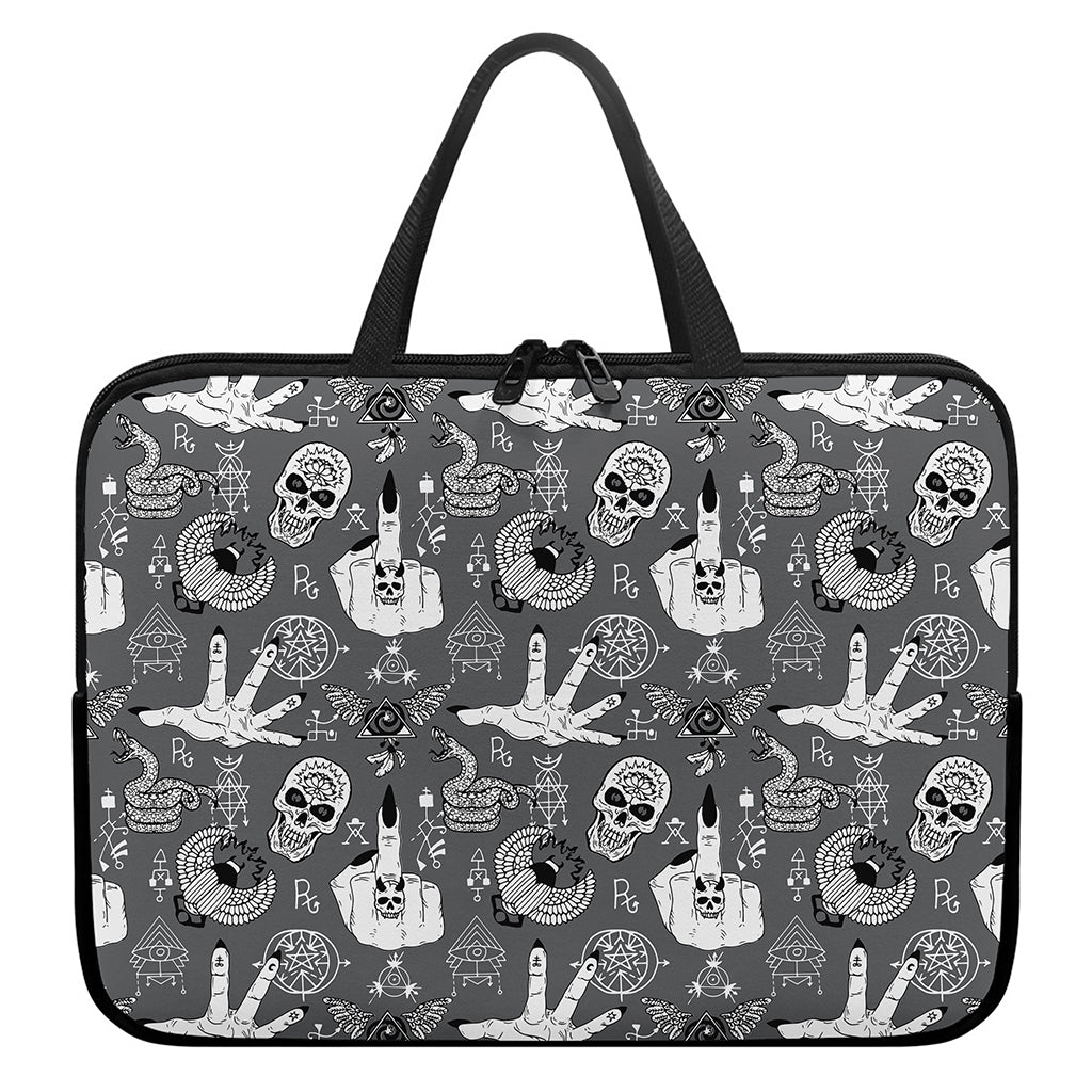 Gothic Wicca Curse Print Laptop Sleeve With Handle