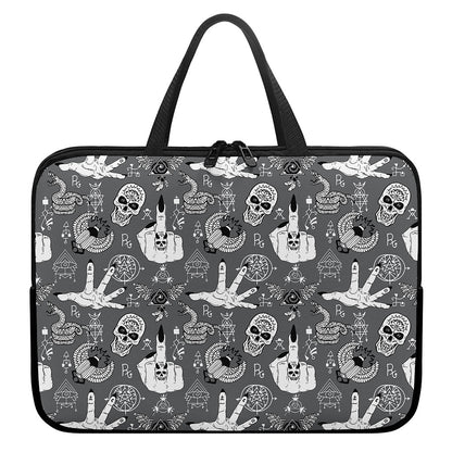Gothic Wicca Curse Print Laptop Sleeve With Handle
