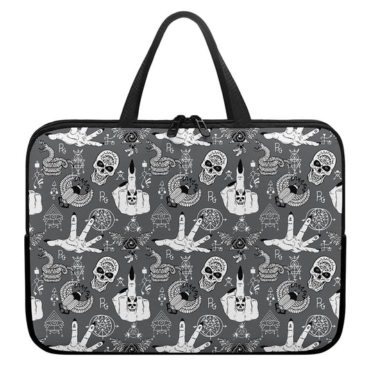 Gothic Wicca Curse Print Laptop Sleeve With Handle