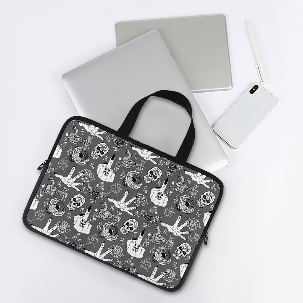 Gothic Wicca Curse Print Laptop Sleeve With Handle