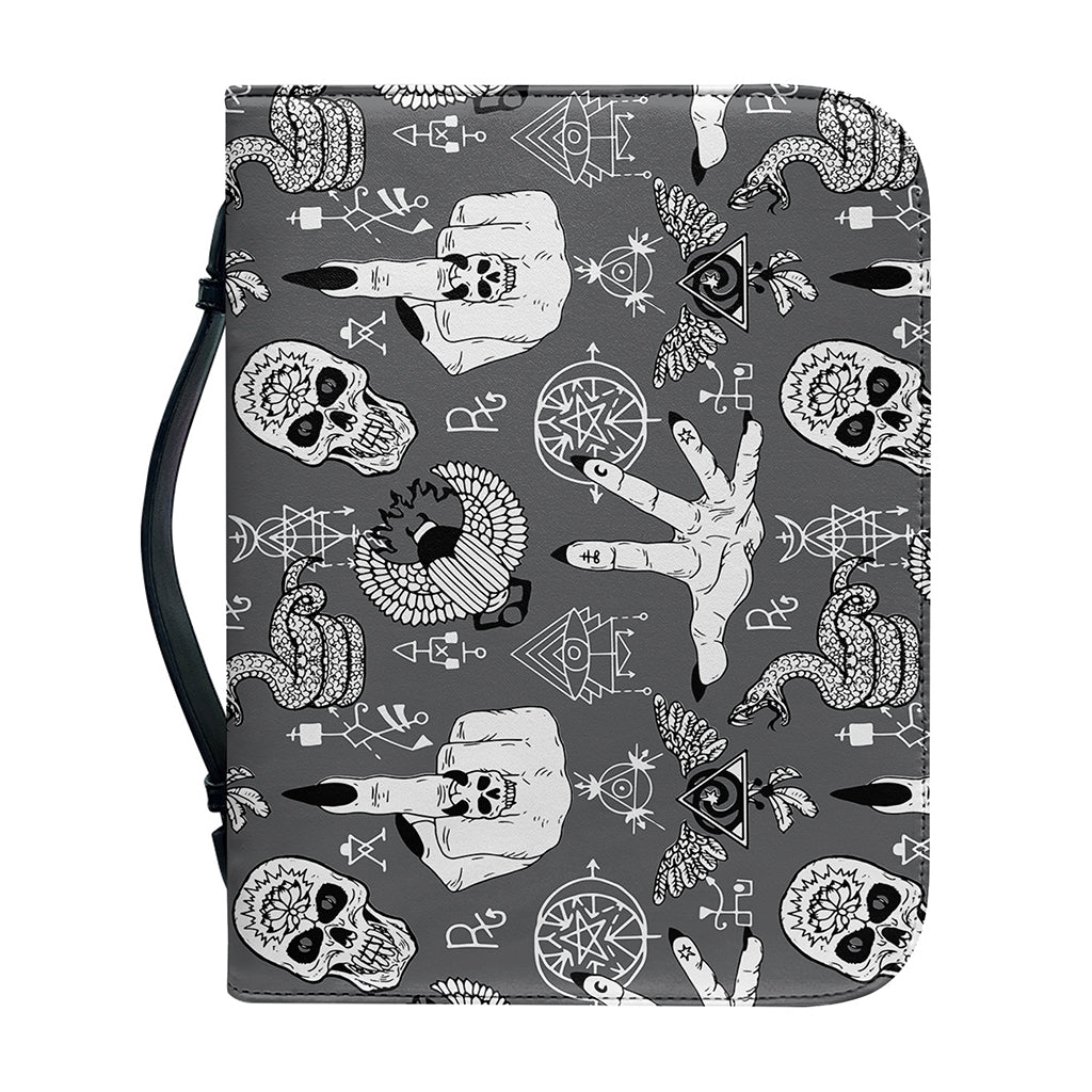 Gothic Wicca Curse Print Leather Bible Cover