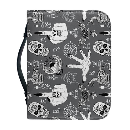 Gothic Wicca Curse Print Leather Bible Cover