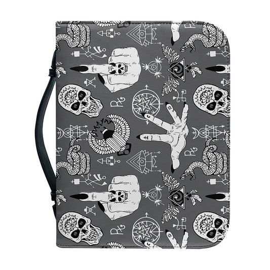 Gothic Wicca Curse Print Leather Bible Cover