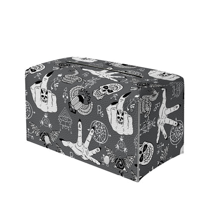 Gothic Wicca Curse Print Leather Tissue Box Cover