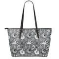Gothic Wicca Curse Print Leather Tote Bag With Zipper