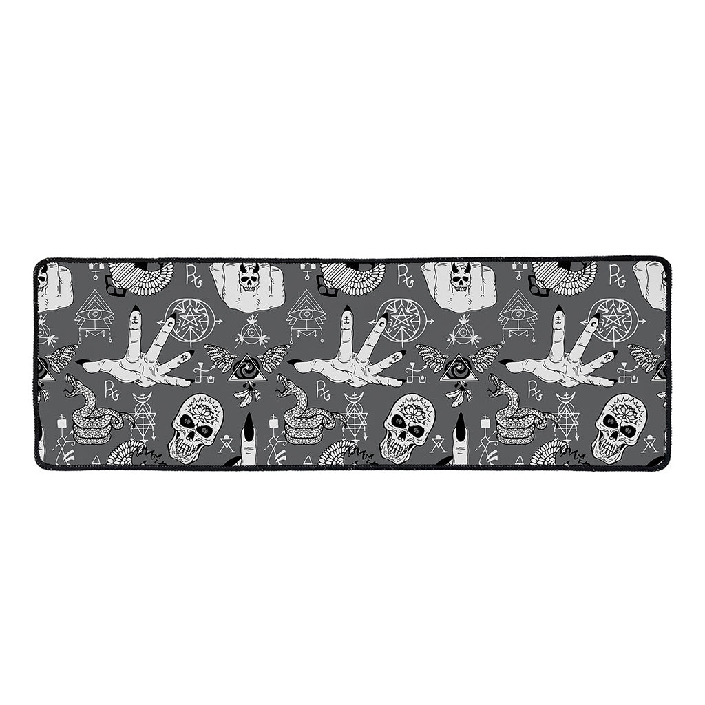 Gothic Wicca Curse Print Long Kitchen Mat