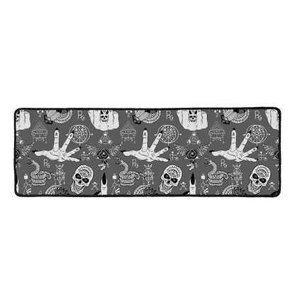 Gothic Wicca Curse Print Long Kitchen Mat
