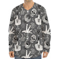 Gothic Wicca Curse Print Long Sleeve Baseball Jersey