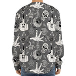 Gothic Wicca Curse Print Long Sleeve Baseball Jersey