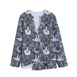 Gothic Wicca Curse Print Long Sleeve Short Coat
