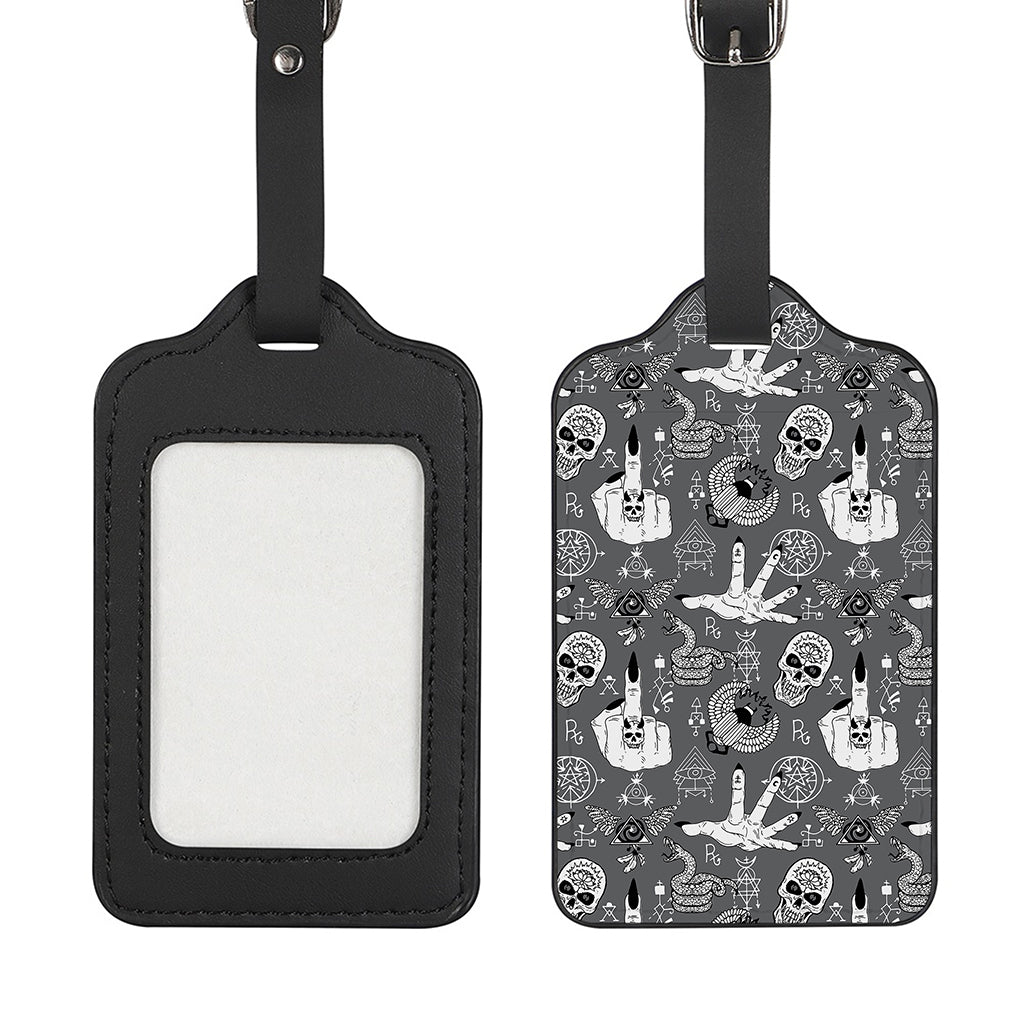 Gothic Wicca Curse Print Luggage Tag
