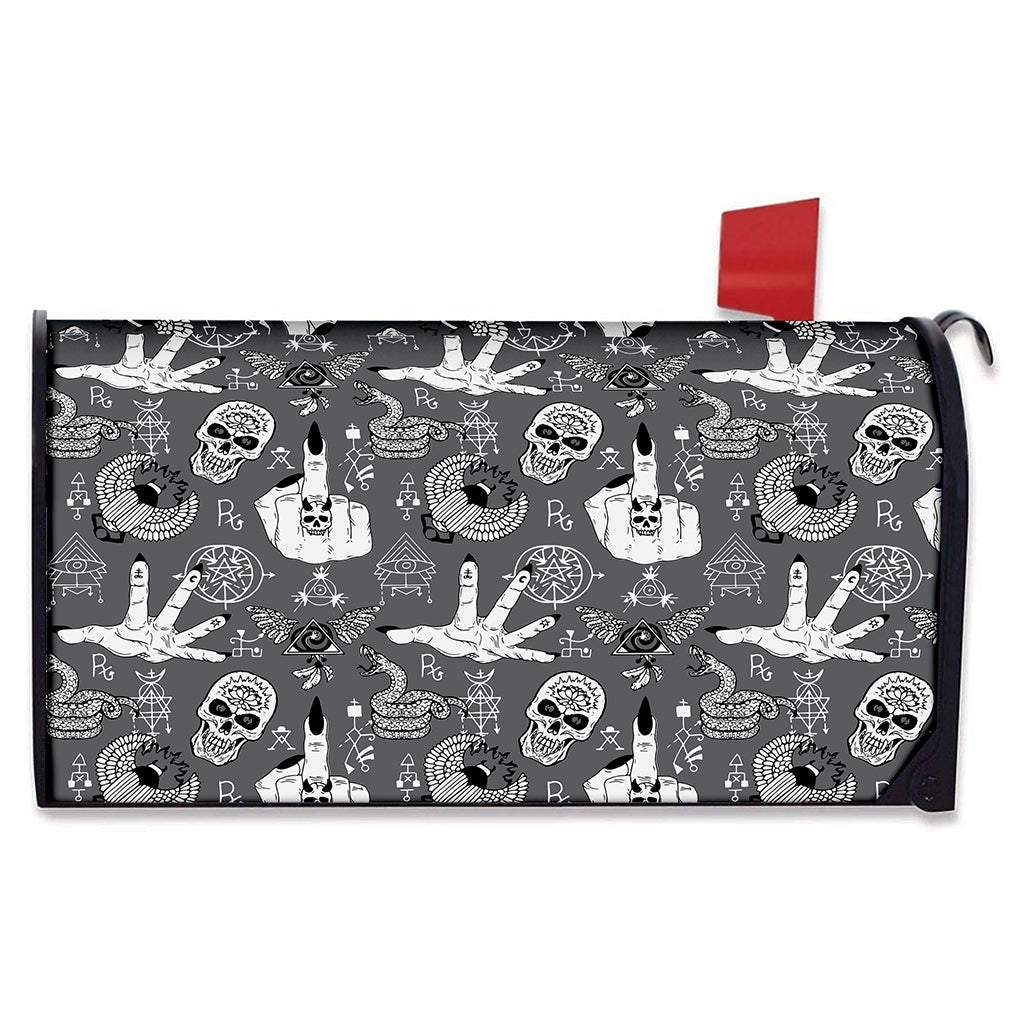 Gothic Wicca Curse Print Mailbox Cover