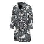 Gothic Wicca Curse Print Men's Bathrobe