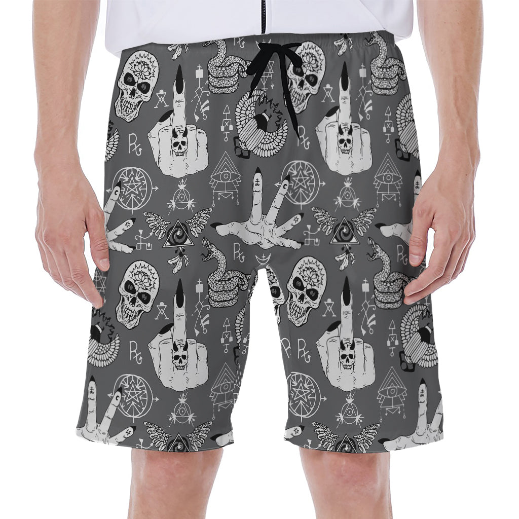 Gothic Wicca Curse Print Men's Beach Shorts