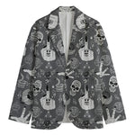Gothic Wicca Curse Print Men's Blazer
