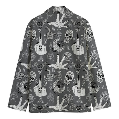 Gothic Wicca Curse Print Men's Blazer