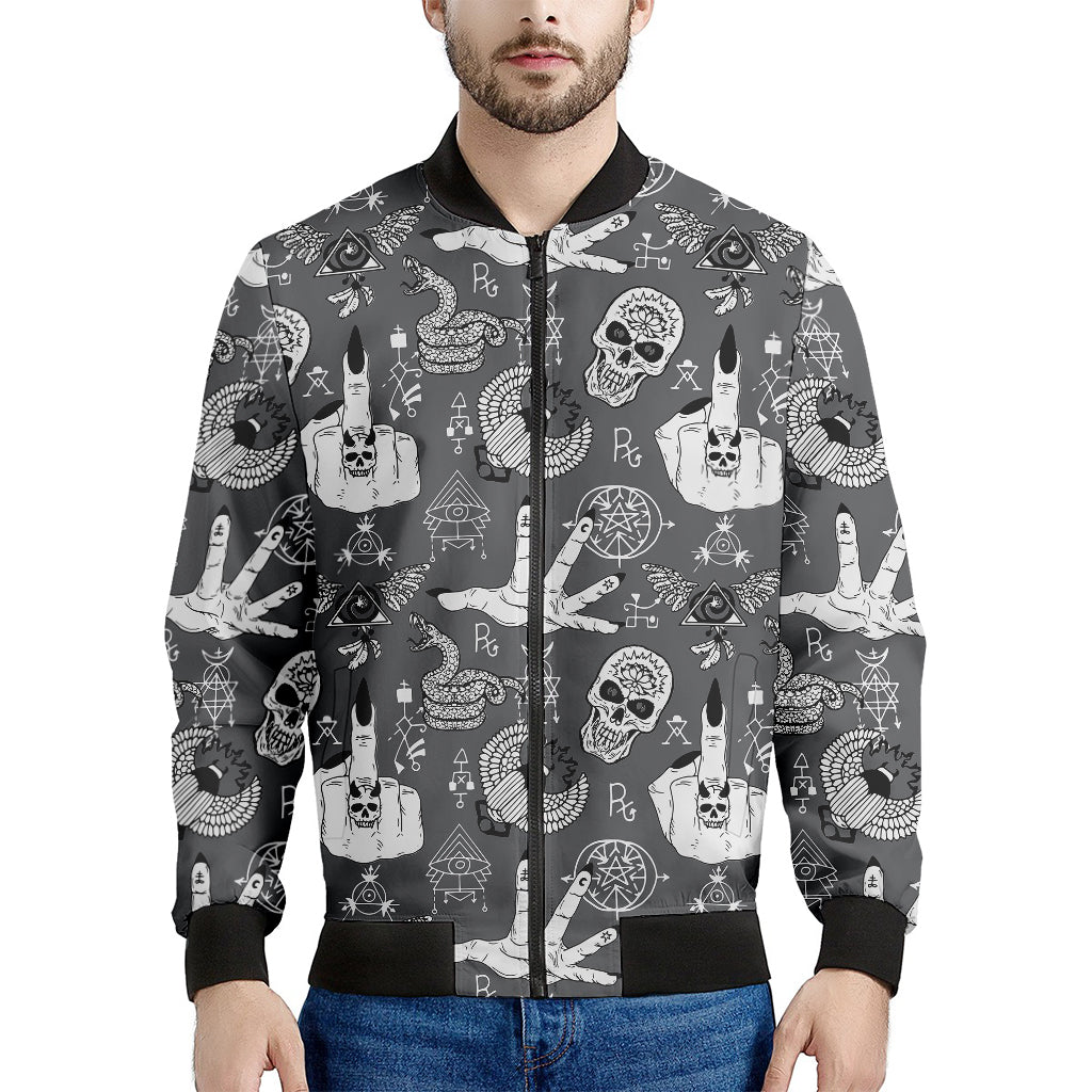 Gothic Wicca Curse Print Men's Bomber Jacket