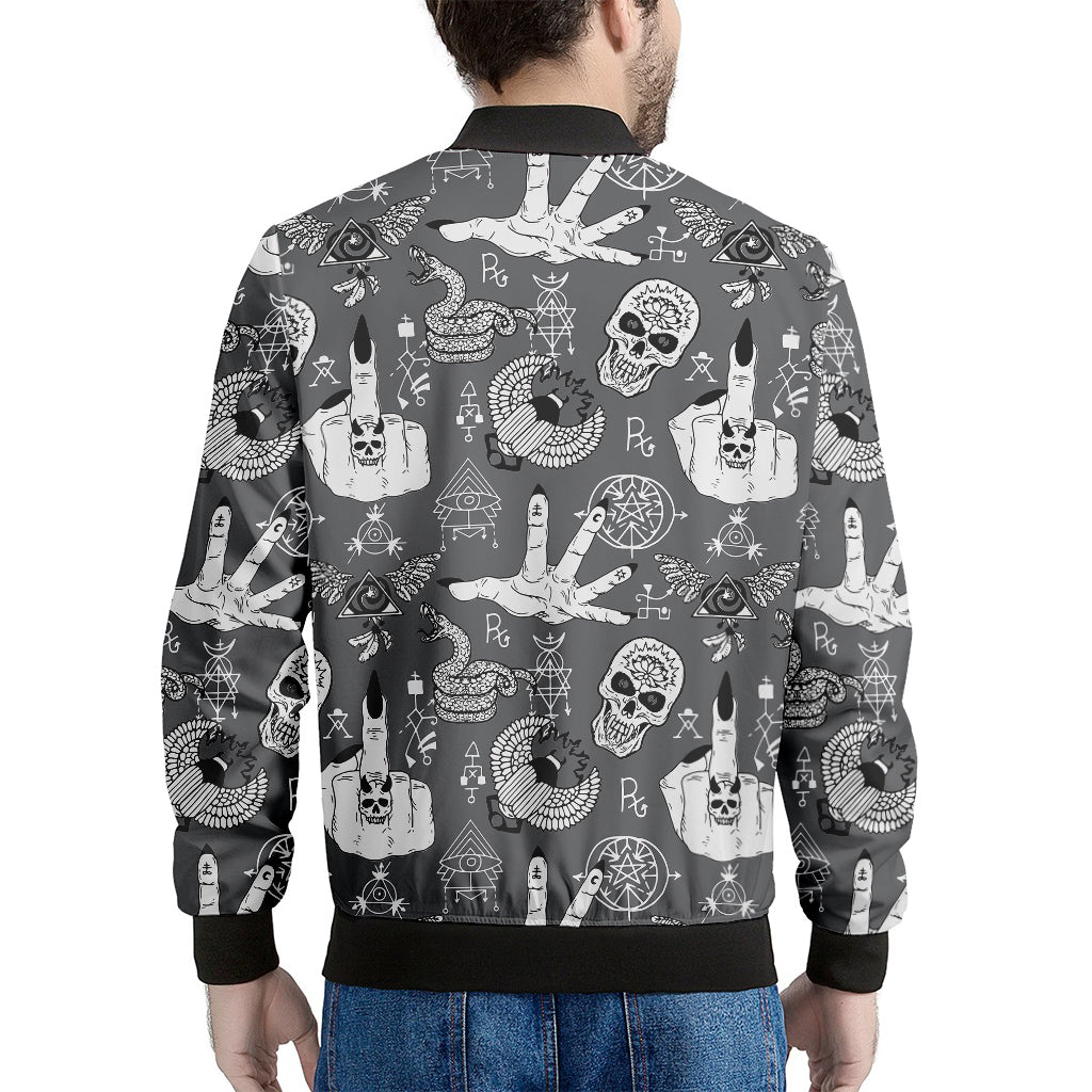 Gothic Wicca Curse Print Men's Bomber Jacket