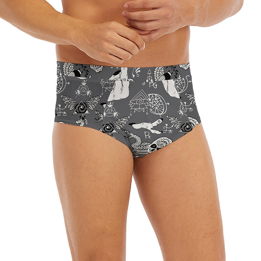 Gothic Wicca Curse Print Men's Briefs