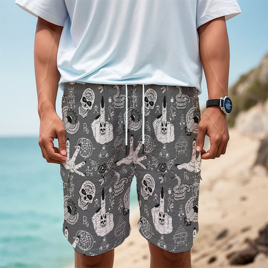 Gothic Wicca Curse Print Men's Cargo Shorts