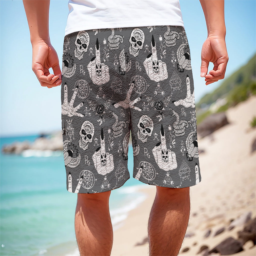 Gothic Wicca Curse Print Men's Cargo Shorts