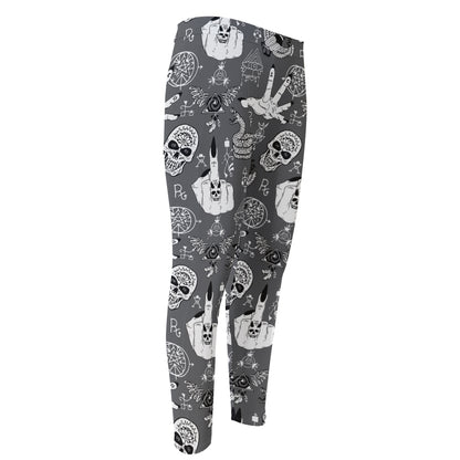 Gothic Wicca Curse Print Men's Compression Pants