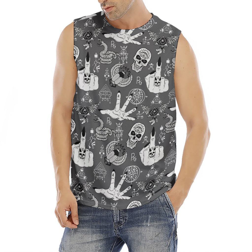 Gothic Wicca Curse Print Men's Fitness Tank Top
