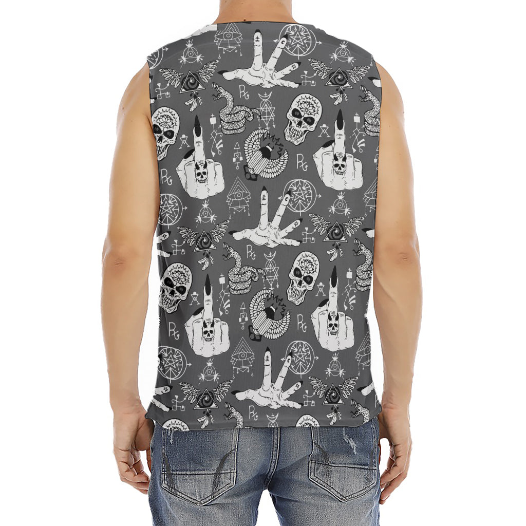 Gothic Wicca Curse Print Men's Fitness Tank Top