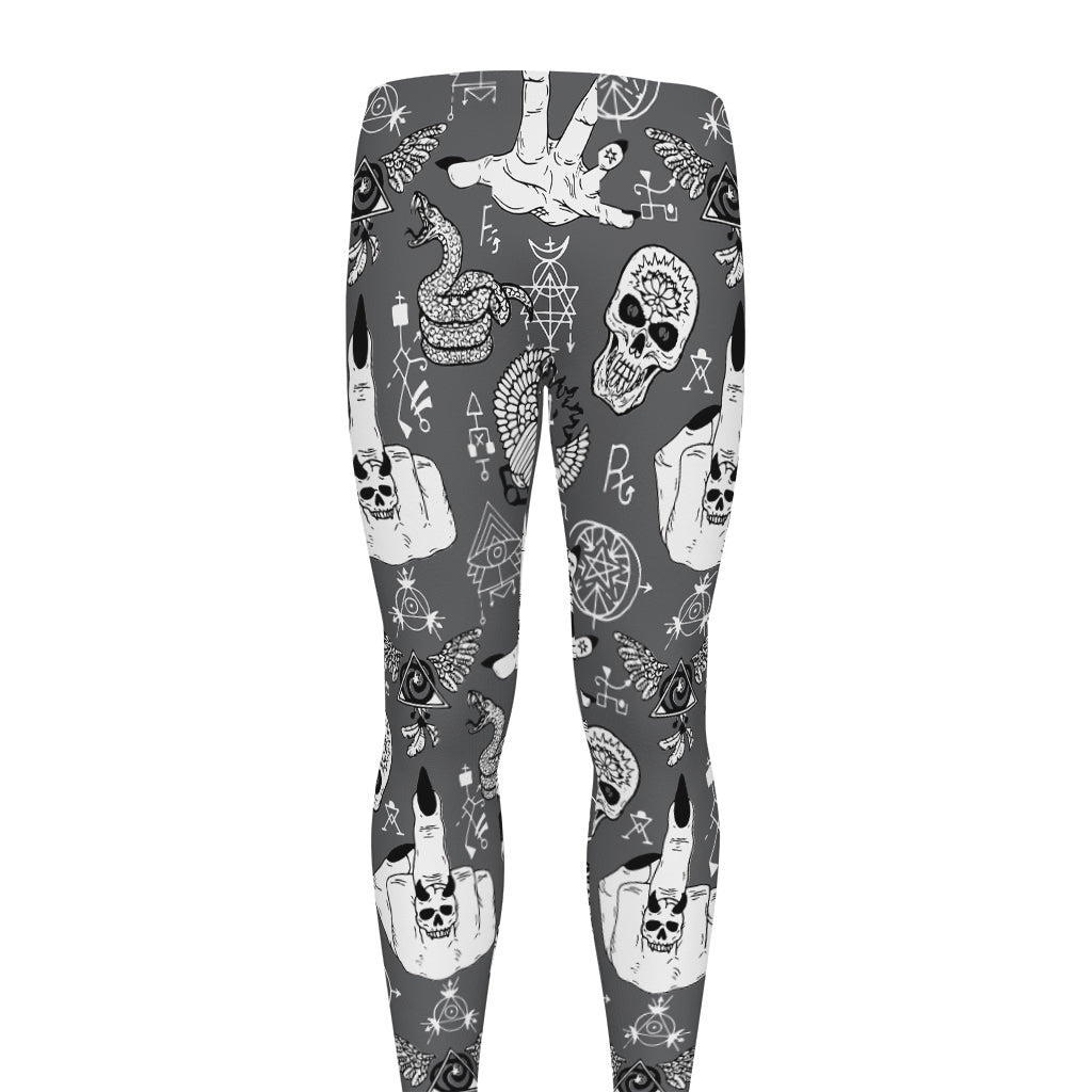 Gothic Wicca Curse Print Men's leggings