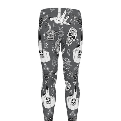 Gothic Wicca Curse Print Men's leggings