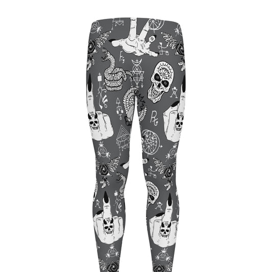 Gothic Wicca Curse Print Men's leggings
