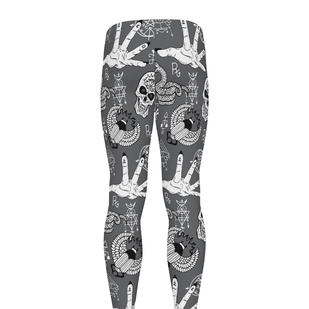 Gothic Wicca Curse Print Men's leggings