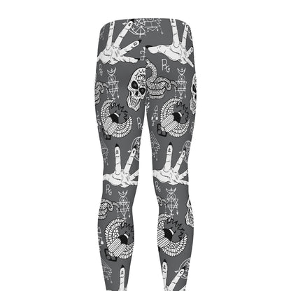 Gothic Wicca Curse Print Men's leggings