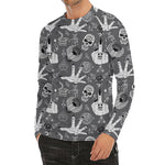 Gothic Wicca Curse Print Men's Long Sleeve Rash Guard